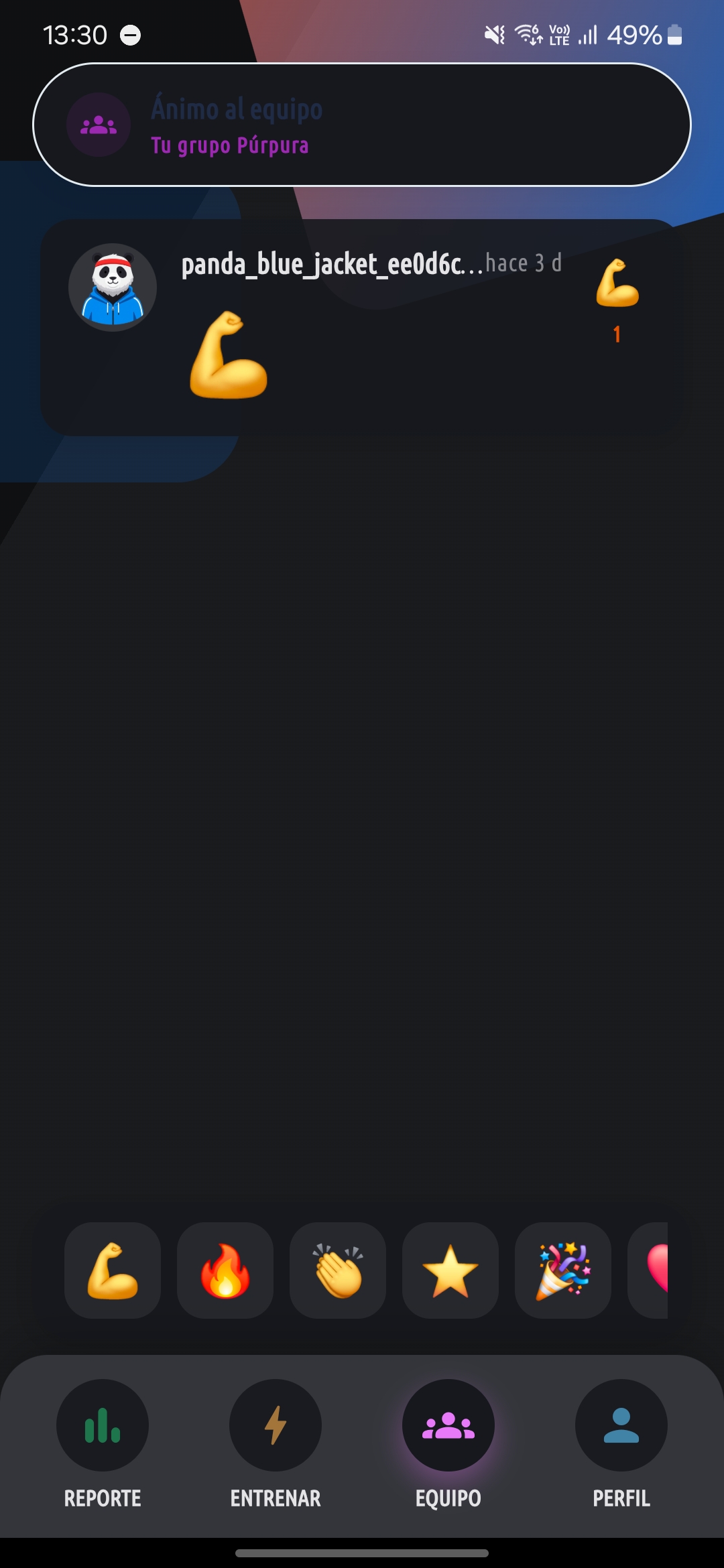 Captura de pantalla del chat grupal